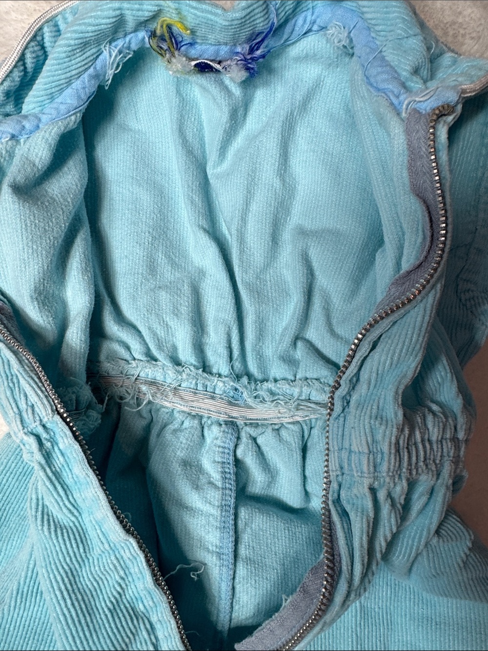 Vintage Mineto Corduroy Jumper One Piece Baby Blue Zip Up 6-9 Months - Picture 10 of 13